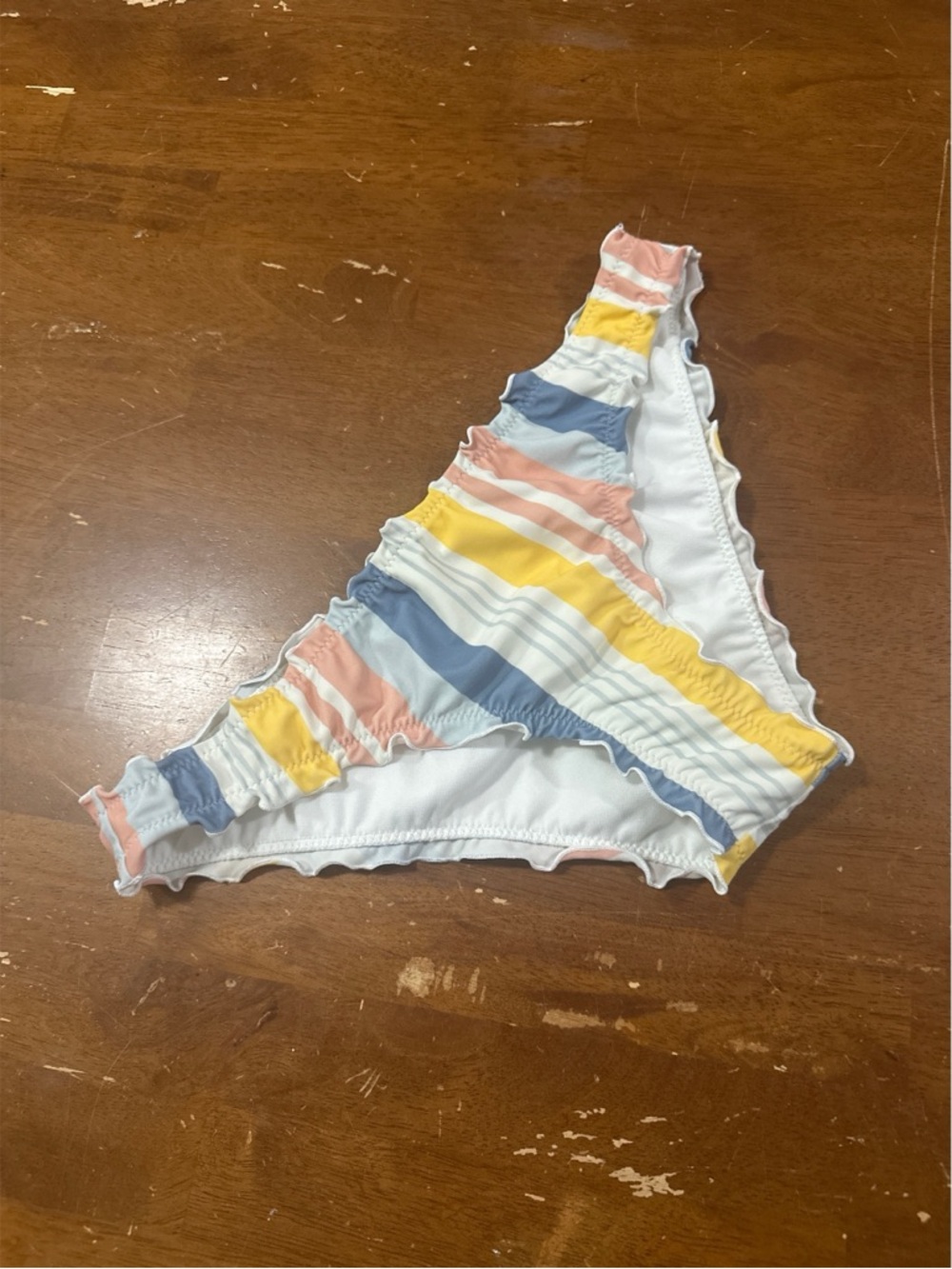 Hollister Pastel Striped Bikini Bottom in Yellow, Blue & White size small